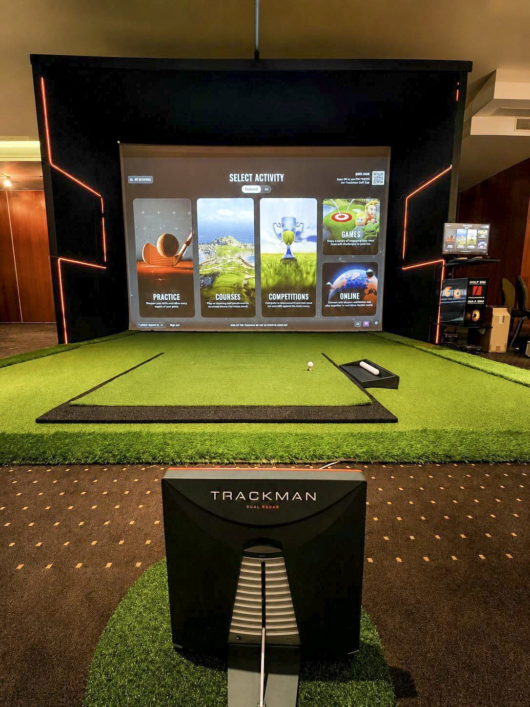Trackman simulator installation