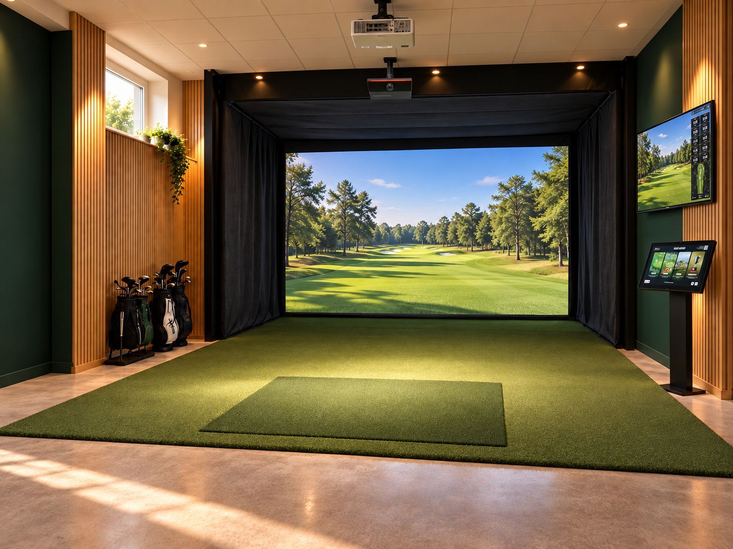 Trackman simulator in a school room
