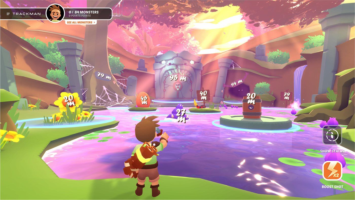 Magic Pond game: hit to targets marked in metres