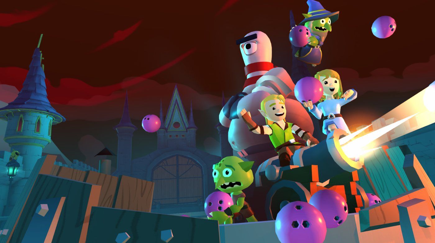 Adventure game characters at a castle
