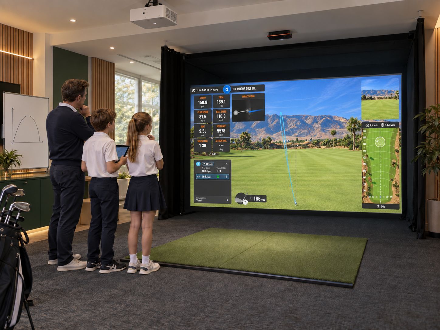 Students reading Trackman shot data