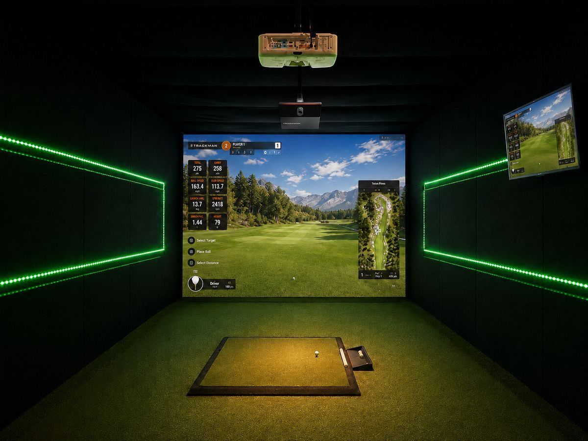 Dedicated simulator room with LED lighting